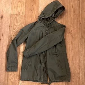 Hooded army green jacket